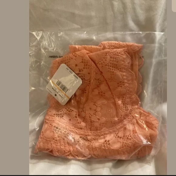 Free People Light Orange Galloon Lace Halter Bra S - Picture 5 of 7